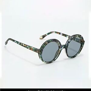 Brown and Gray Retro Round Sunglasses